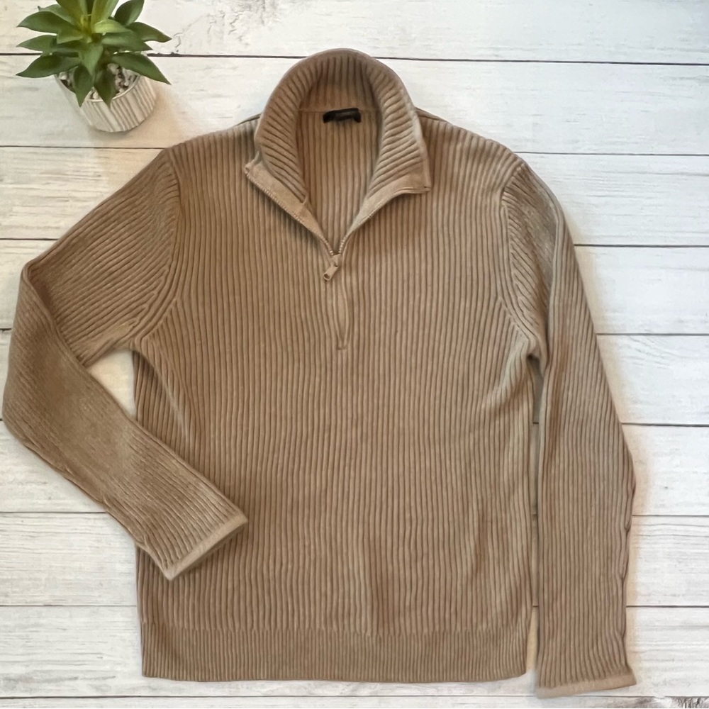 🌾 Express Rich Taupe Ribbed Pullover Sweater‎